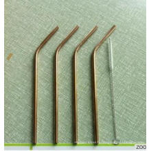 Ss304 Golden Straws Plaqué or en acier inoxydable Pailles